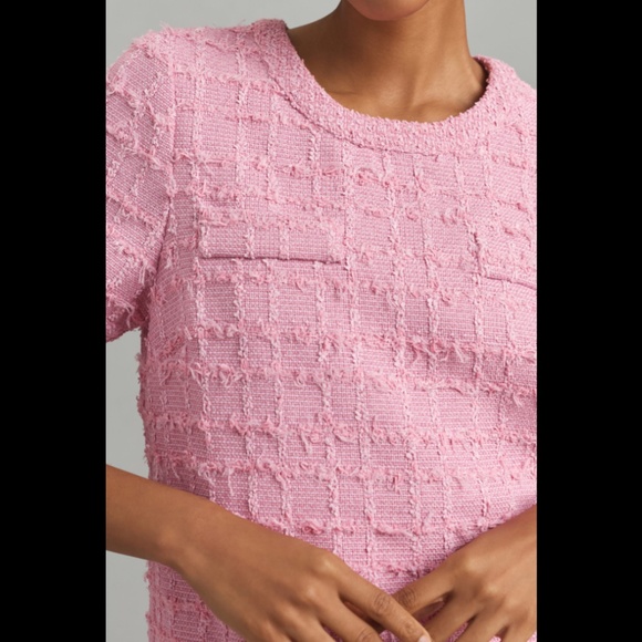 Anthropologie Endless Rose Short-Sleeve Tweed Shift Mini Dress - Picture 3 of 3